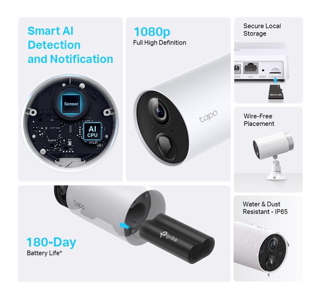Sistem sigurie TP Link Tapo, 2 kamera, Full HD 1080p, IP65