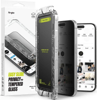 Xham mbrojtës privat Ringke Easy Slide për iPhone 16 Pro, 2 pack, 9H, transparent