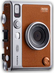 Aparat fotografik instant Fujifilm Instax Mini Evo, USB C, me Bluetooth, kafe
