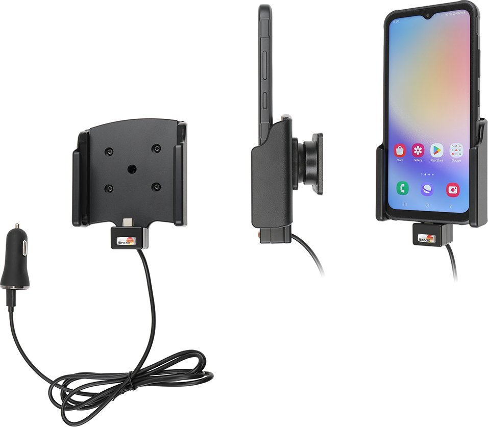 Mbajtëse veture Brodit për Samsung Galaxy XCover 7, me karikues USB C, me prizë çakmaku