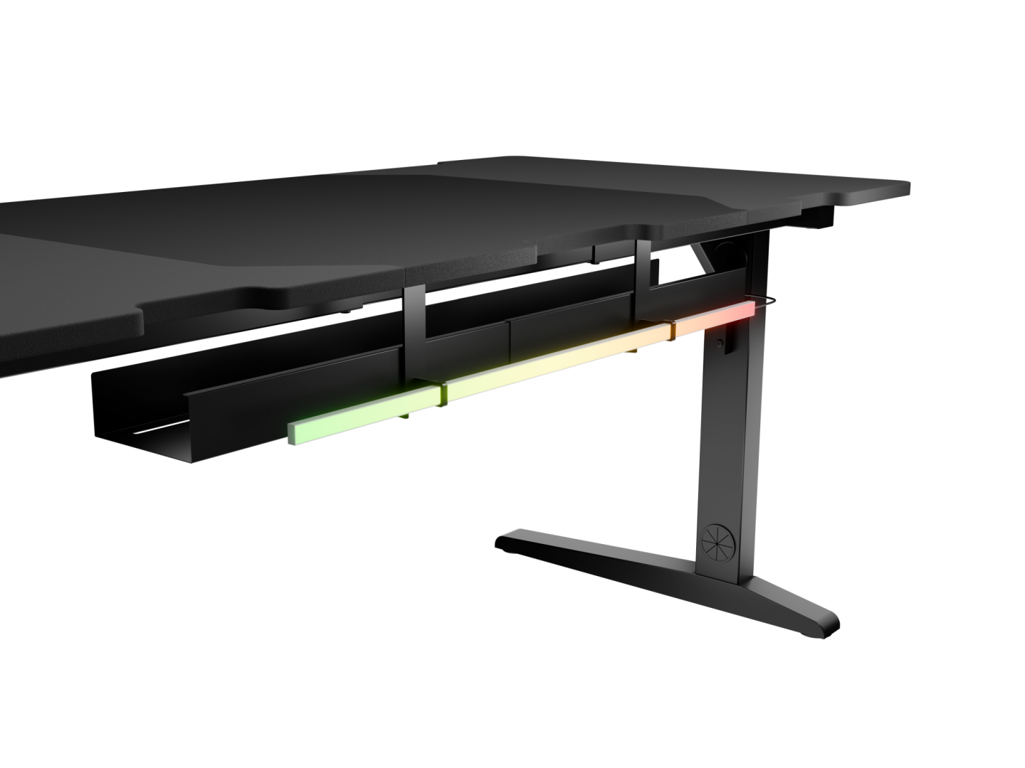 Tavolinë gaming Genesis Holm Modular 160, 160cm, ndriçim RGB, e zezë