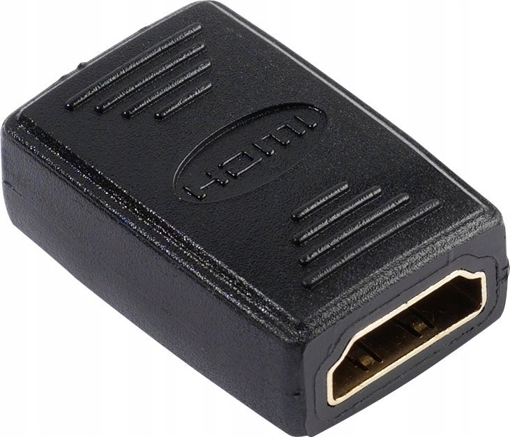 Adapter HDMI Vivanco 47076, femër në femër, kontakte të arta, i zi