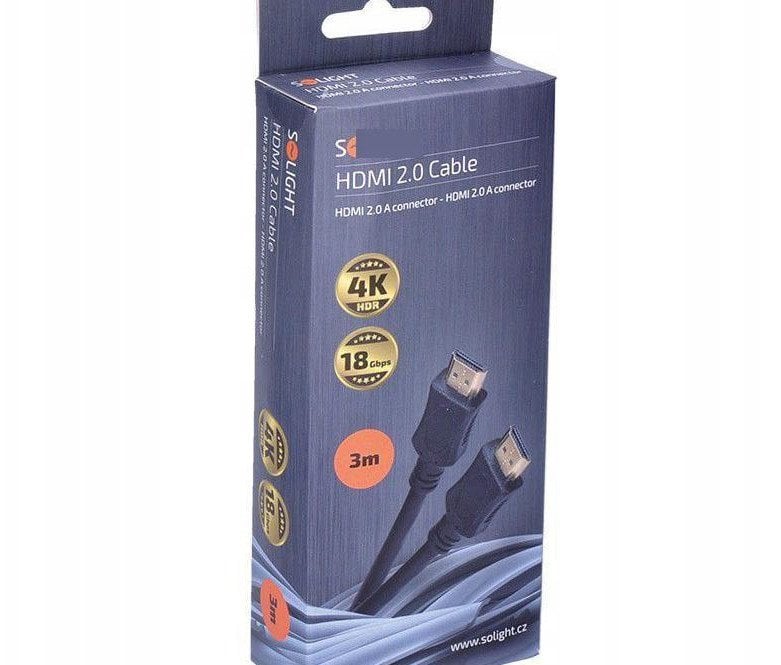 Kabllo HDMI Solight SSV1223, 3m, 4K, i zi