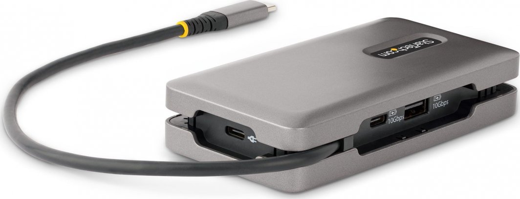 Adapter USB C StarTech.com, Multiport, 4K 60Hz, Power Delivery 100W, gri