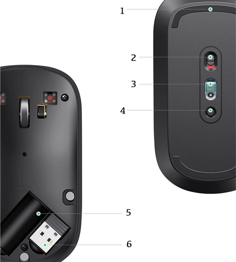 Mouse pa tela Ugreen MU001, ergonomik, i heshtur, i zi