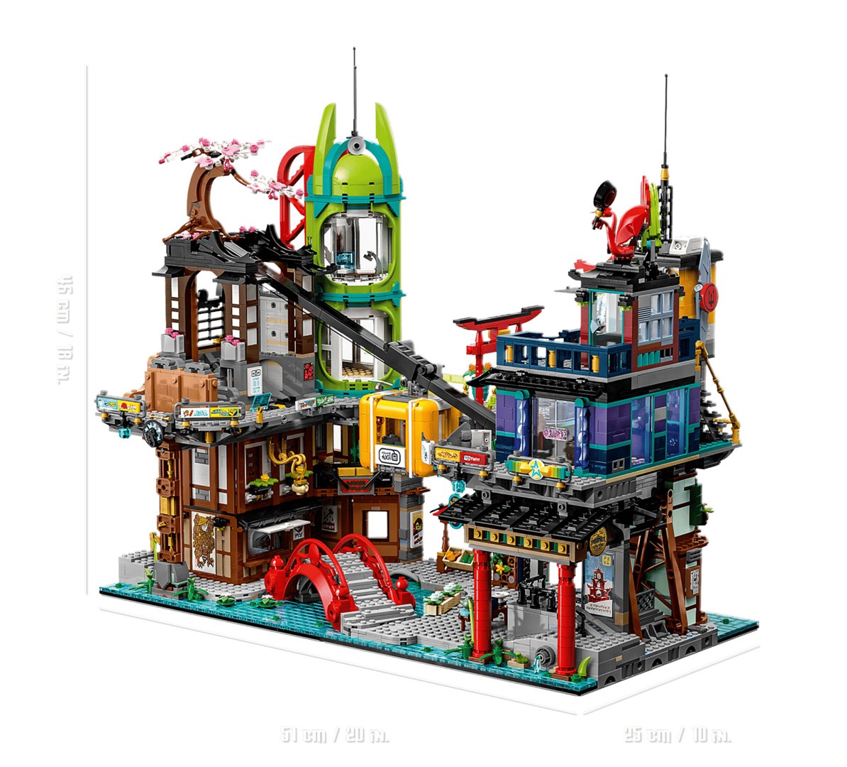 Set lodër LEGO NINJAGO City Markets, 21 minifigura, 4 kate, shumëngjyrësh