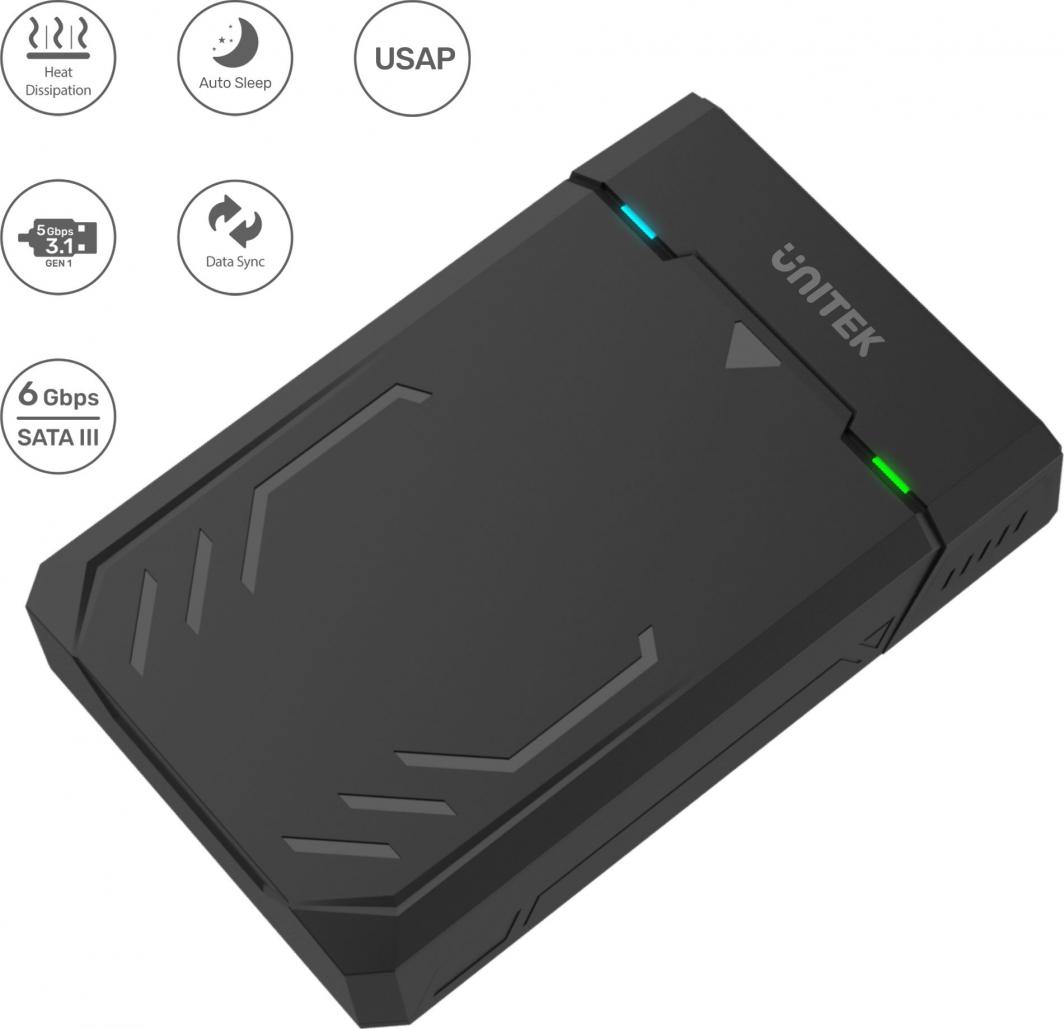 Përshtatës Unitek USB 3.0 - 2.5 "/ 3.5" HDD / SSD SATA III, i zi