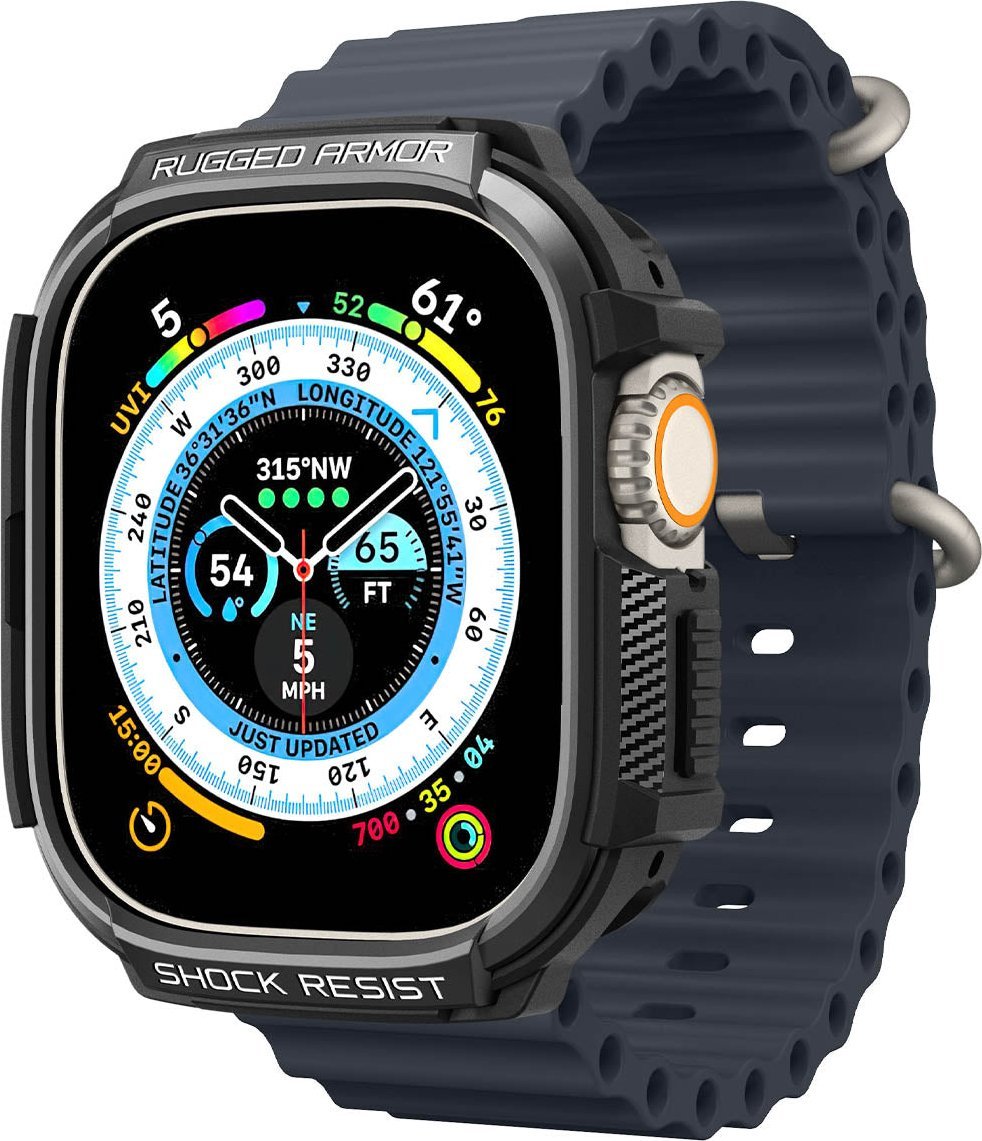 Mbulesë Spigen Rugged Armor për Apple Watch Ultra 49mm, mbrojtëse, e zezë mat 4
