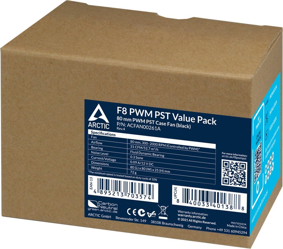 Venitlues Arctic F8 PWM PST, 5-pack