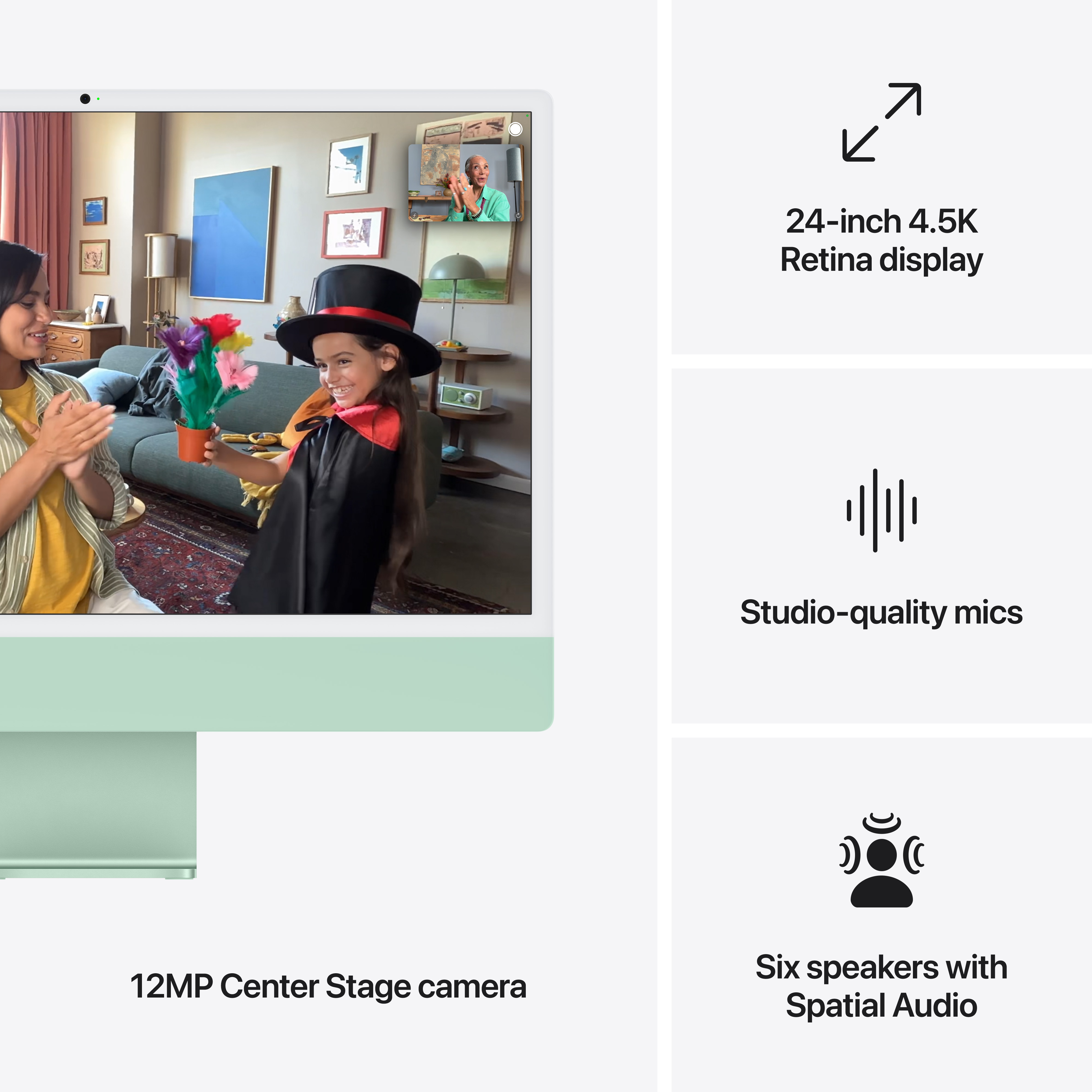 Apple iMac 24", M4 10‑core, 16GB, 256GB SSD, 10‑core GPU, Green
