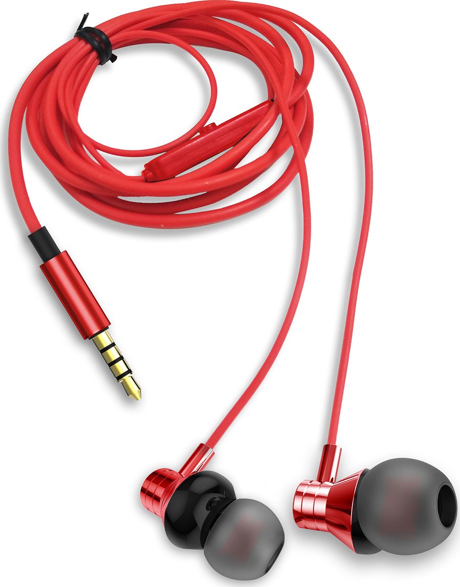 Kufje në vesh Aiwa ESTM-50RD, me mikrofon, me kabllo, të kuqe