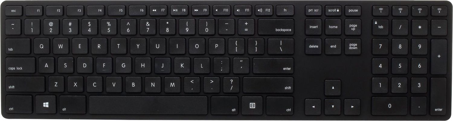 Tastierë wireless Matias FK416PCBT, multi pairing, Bluetooth, e zezë matte