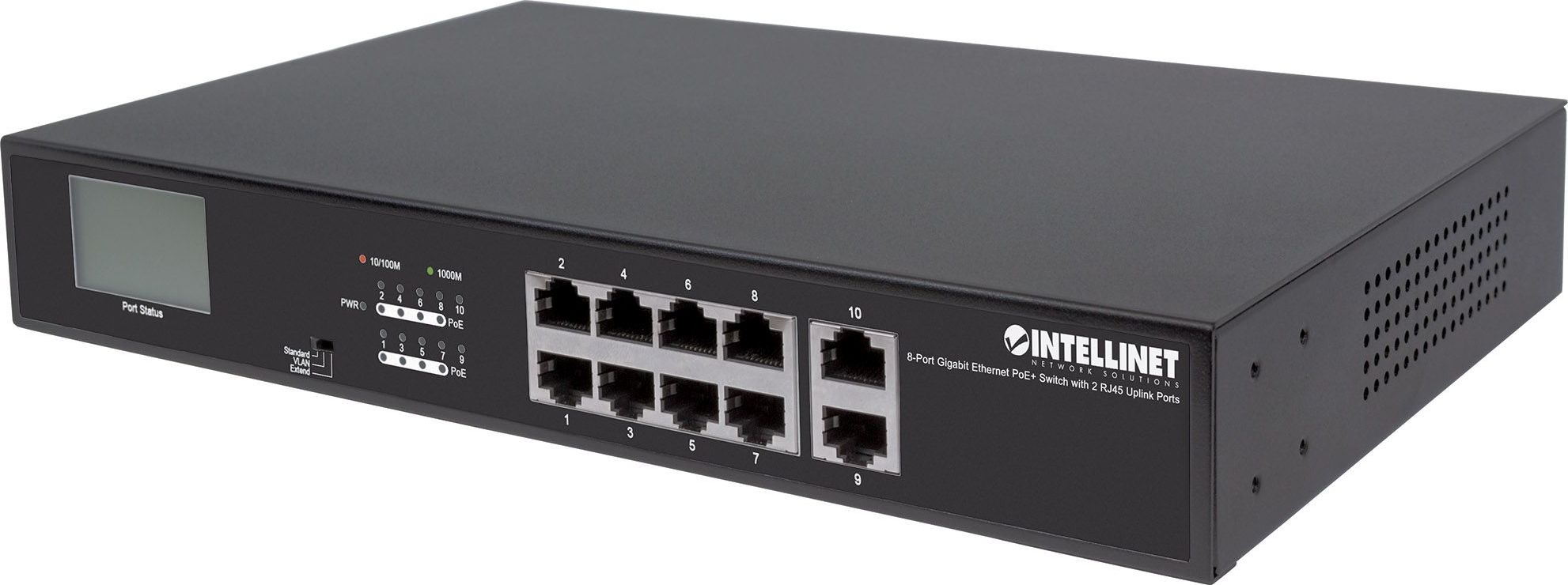 Ndërprerës etherneti Intellinet Network Solutions, 10 porte, i zi
