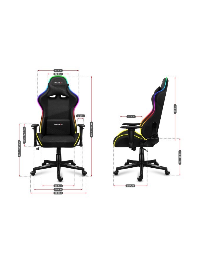 Karrige lojërash HUZARO Force 6.3 RGB Mesh, e zezë