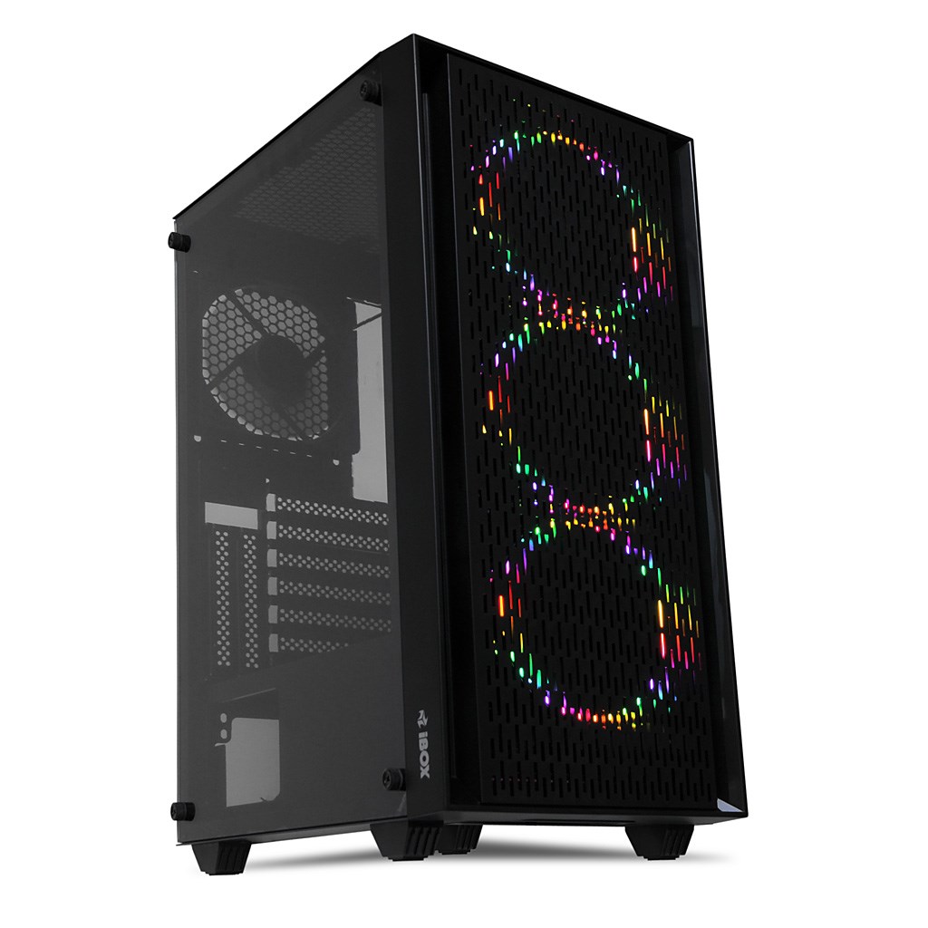Kase kompjuteri iBOX Cetus OCT 903 RGB, ATX, panel xhami i temperuar, e zezë