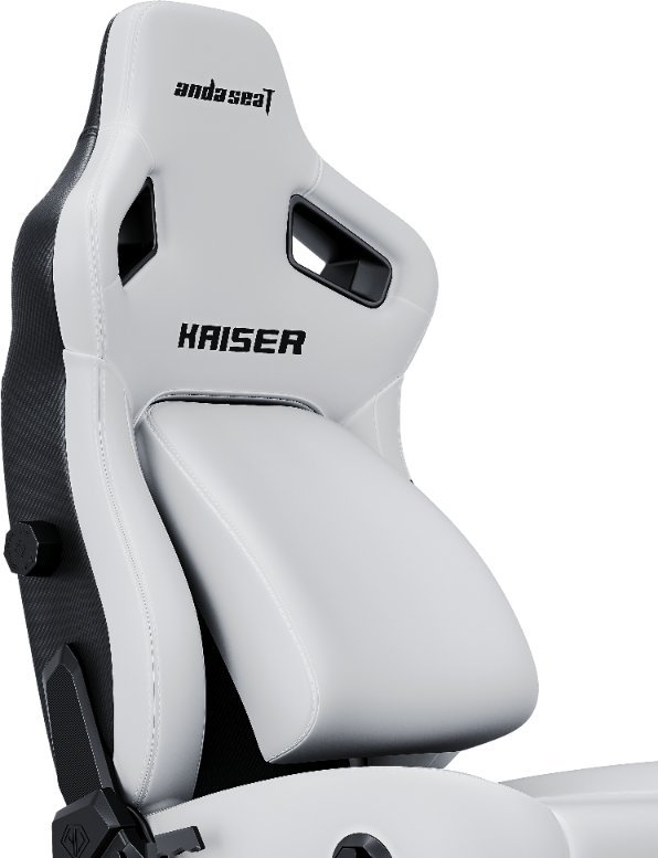 Karrige gaming AndaSeat Kaiser 4 Series, L, lëkurë PVC premium, e bardhë