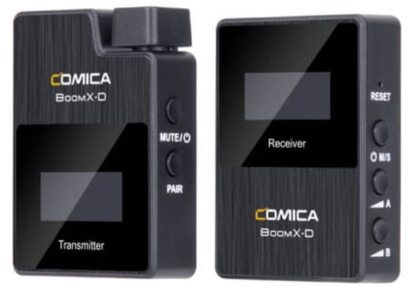 Set mikrofonësh wireless Comica BoomX-D P, 2 transmetues 1 marrës, për kamera dhe pajisje mobile, i zi