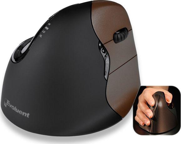 Maus Evoluent VerticalMouse, wireless, USB, i zi dhe kafe