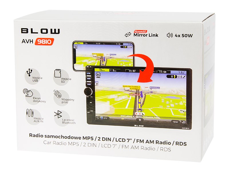 Radio veture Blow AVH-9810, USB, SD, Bluetooth, e zezë