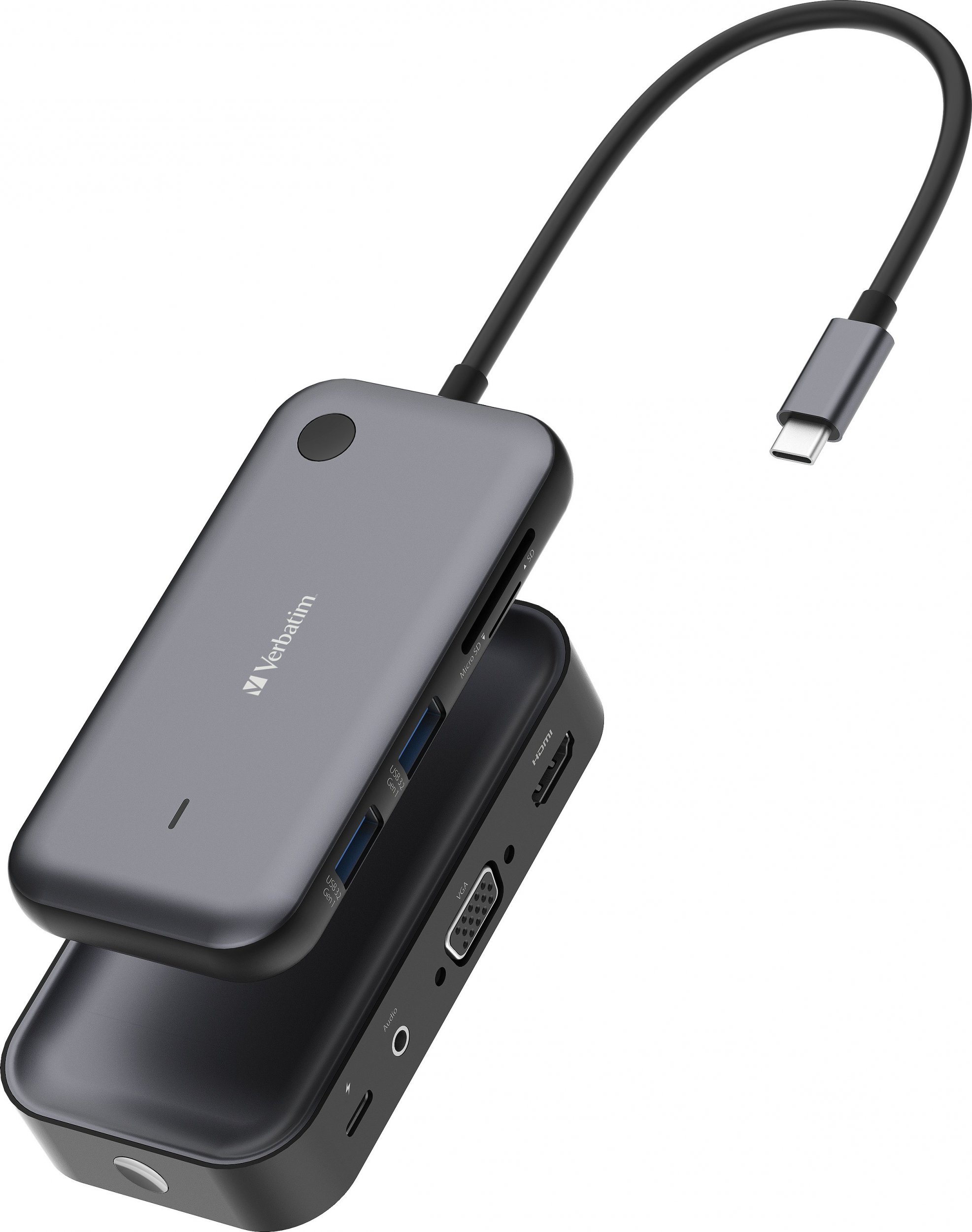 Adapter wireless për ekran Verbatim Share My Screen, USB C, Full HD 1080p, me hub