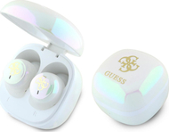 Kufje Bluetooth Guess 4G Printed Logo TWS, Bluetooth 5.3, me kuti karikimi, të bardha