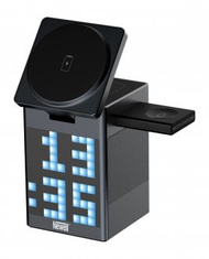 Karikues wireless Newell induOne MagPlay, MagSafe 3 në 1, altoparlant Bluetooth me ekran LED, gri
