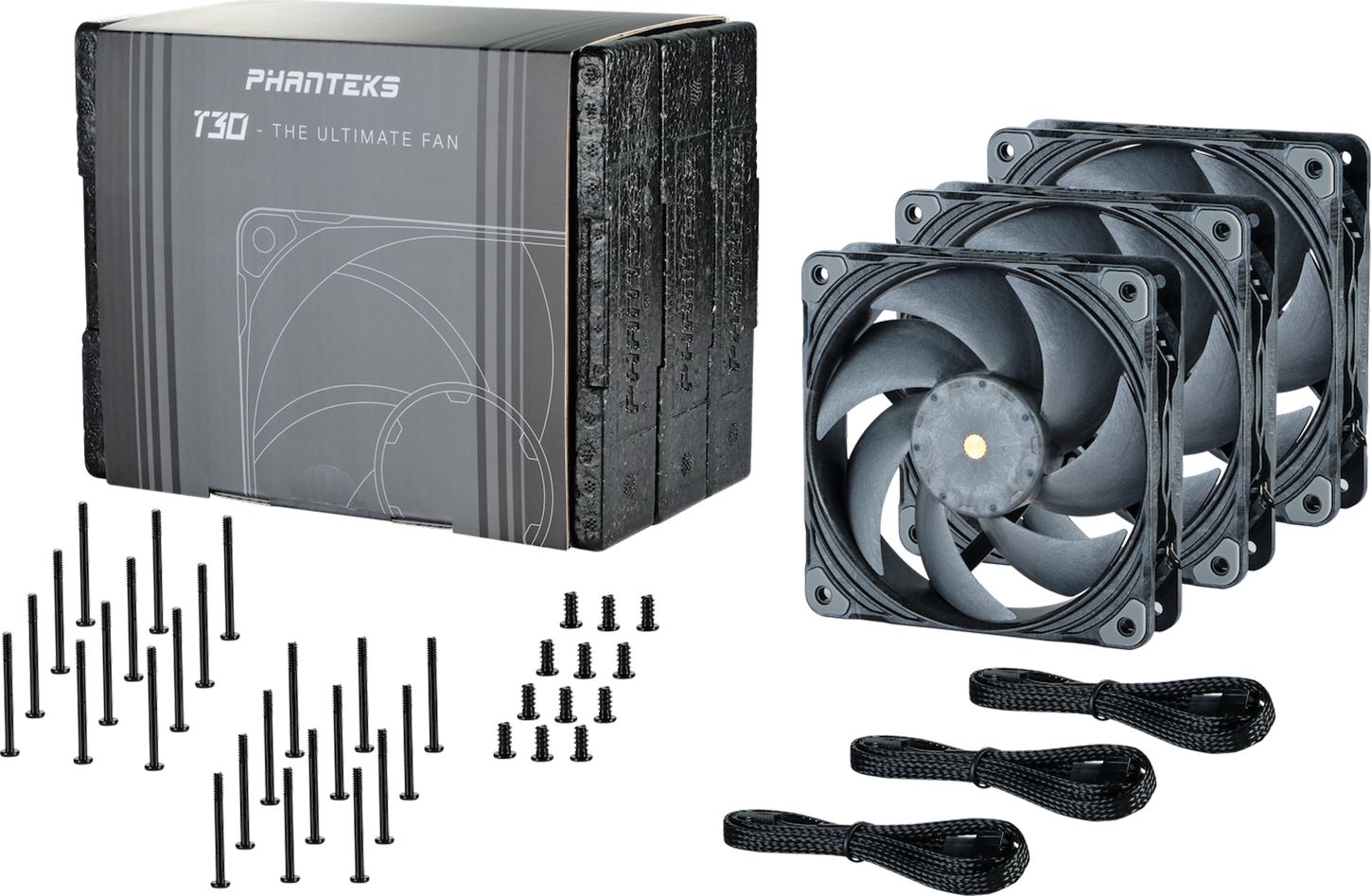 Ventilator PC Phanteks T30 PWM, set 3x120mm, i zi