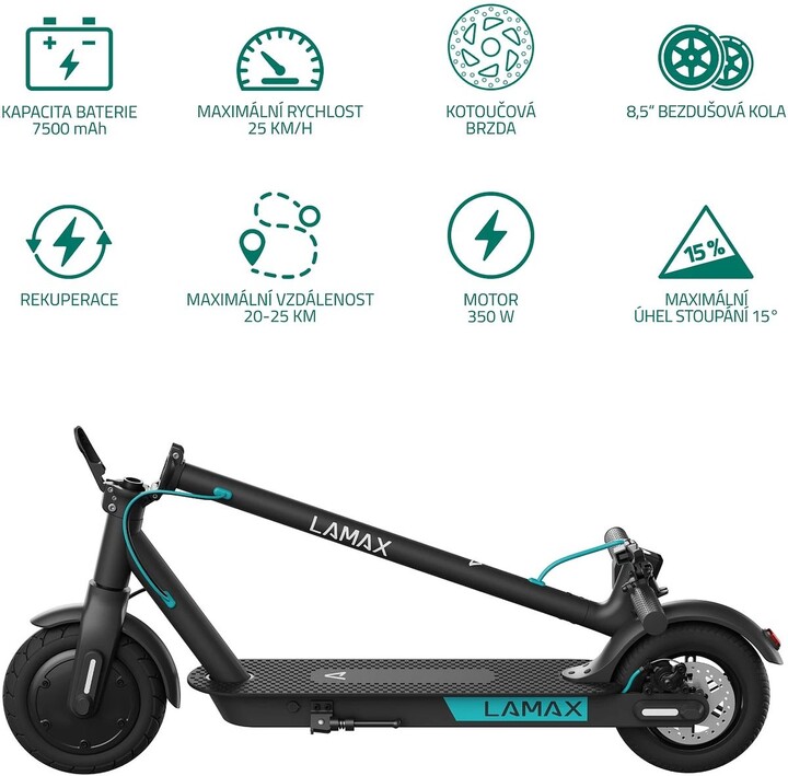 [OUTLET] Skuter elektrik LAMAX E-Scooter S7500 Plus, i zi