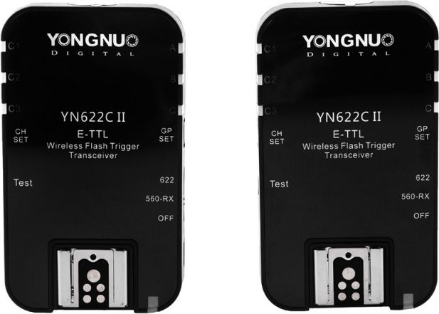 Transceiver blici Yongnuo YN-622C II, wireless E-TTL, për Canon, set 2 copë, i zi