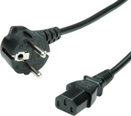 Кабел за струја Roline Schuko IEC C13, 3m, 10A, црн