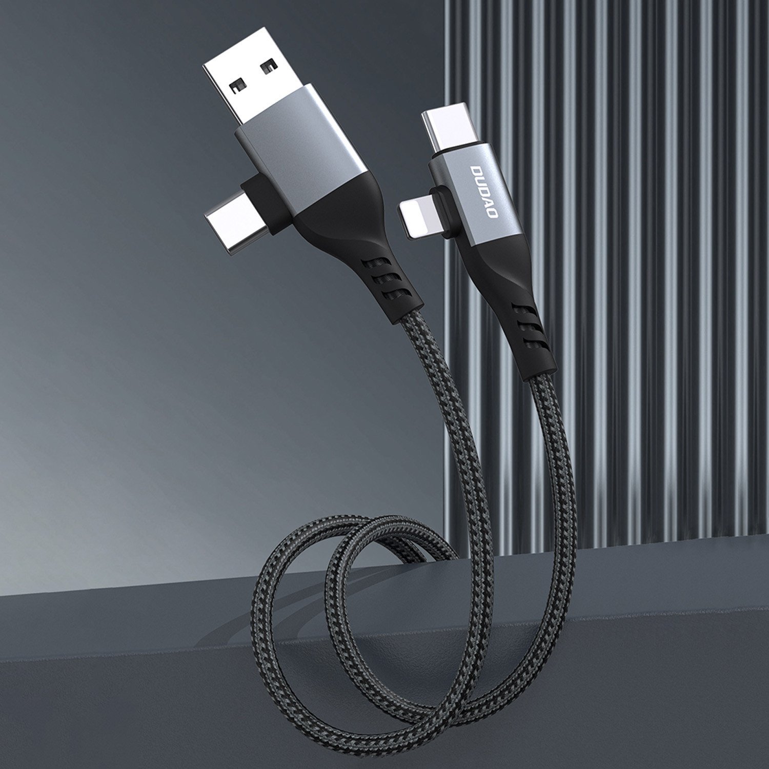 Kabllo USB Dudao L20 Pro 4in1, 1.5m, 65W, e zezë