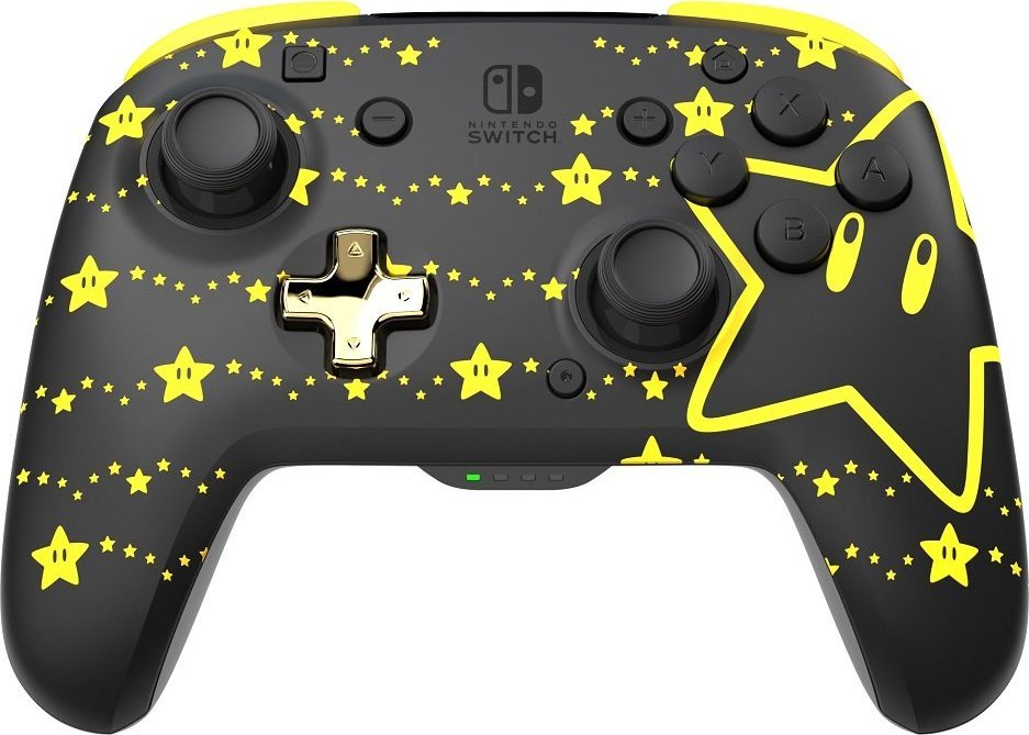 Kontroller PDP Rematch Super Stars Glow, wireless, i zi / i verdhë