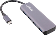 HUB USB InLine USB 3.2, USB C në 4x USB A 10Gb/s, alumini, gri