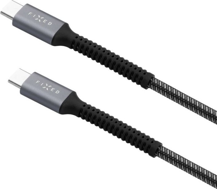 Kabllo FIXED Armor USB C në USB C, 2m, PD 240W, USB 2.0, gri