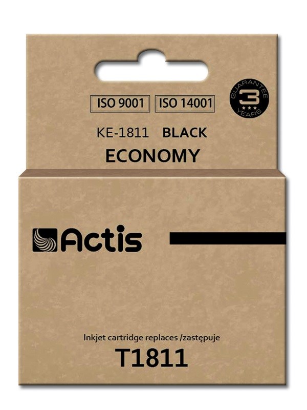 Ngjyrë për printer Actis KE-1811 (zëvendësim për Epson T1811), 18.2 ml, e zezë