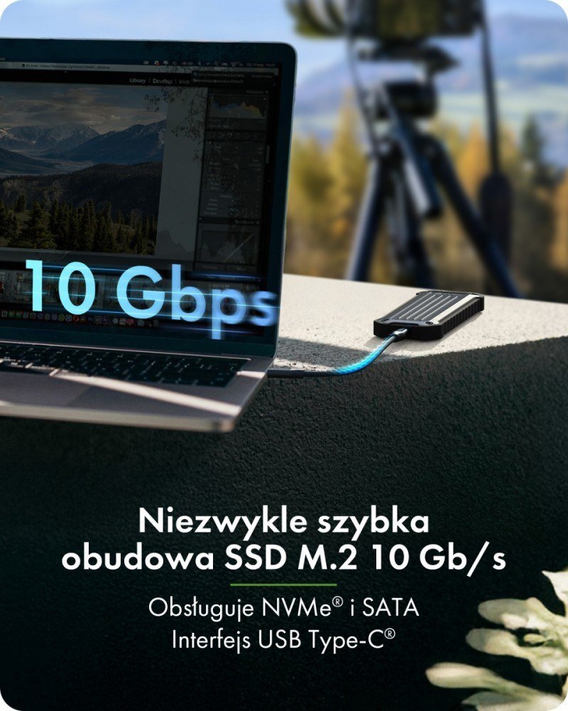 Kuti e jashtme për SSD M.2 NVMe, USB 3.2 Gen 2, Type C, gri