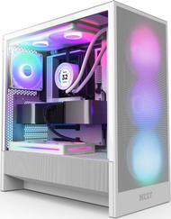 Kуќиште за компјутер NZXT H5 Flow RGB, Mid Tower, калено стакло, бела боја