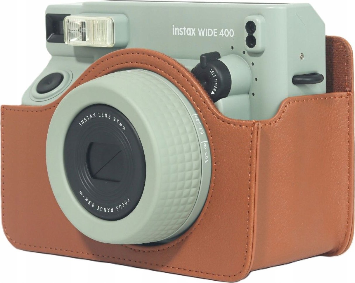 Çantë mbrojtëse Loveinstant për Fujifilm Instax Wide 400, lëkurë ekologjike, kafe