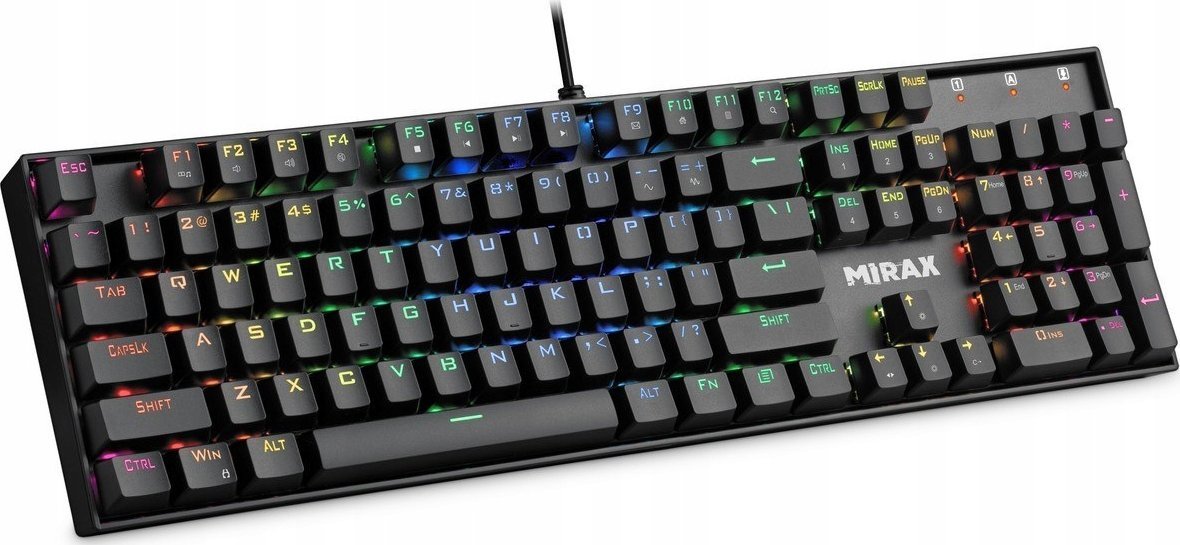 Tastierë mekanike Mirax GK-352, RGB, OUTEMU Blue, me kabllo, e zezë