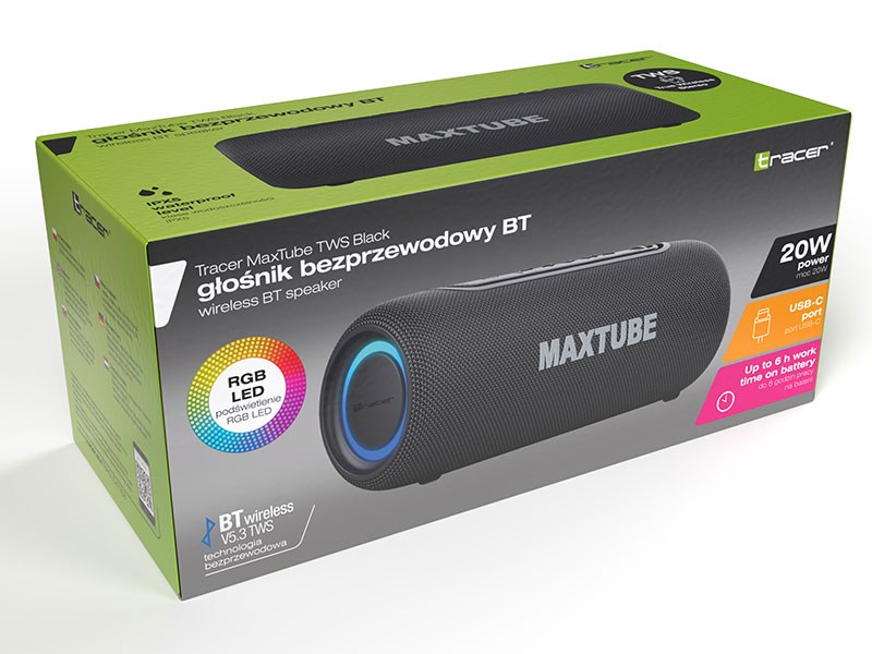 Altoparlant Bluetooth Tracers MaxTube 20W TWS TRAGLO47358