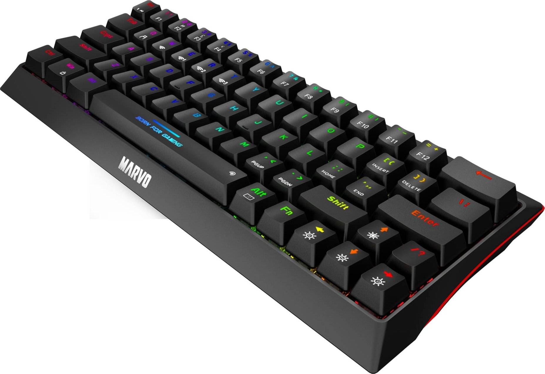 Tastierë gaming Marvo HECATE 61WR, tri-mode, mekanike me ndriçim rainbow, e zezë