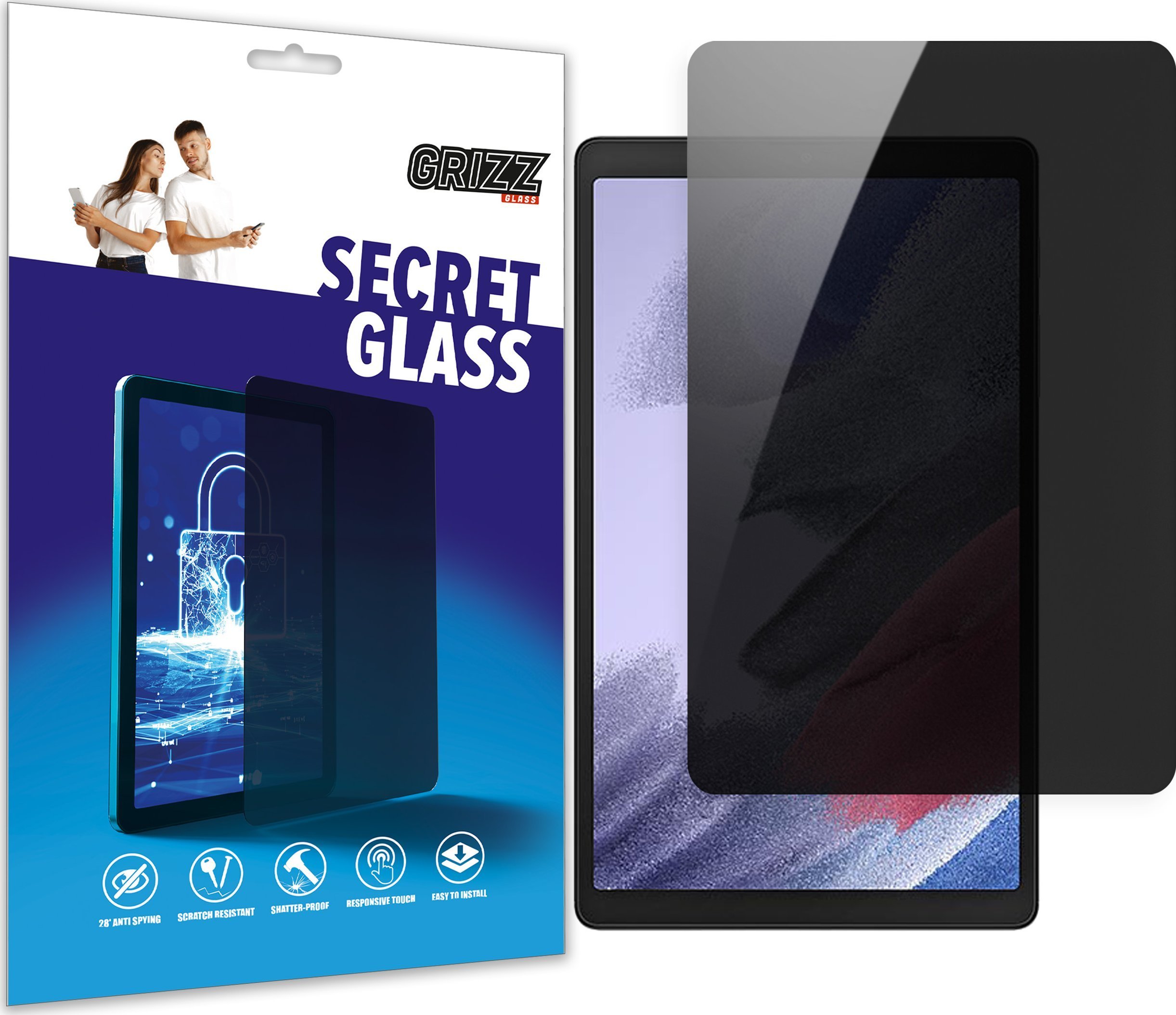 Xham mbrojtës privatësie Grizz SecretGlass për Samsung Galaxy Tab A8 2021, hibrid, mat