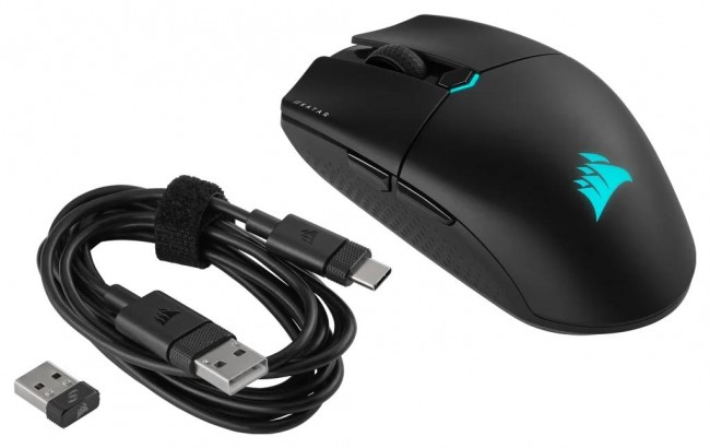 Gejминг глушец Corsair KATAR ELITE WIRELESS, безжичен, 26000 DPI, црн