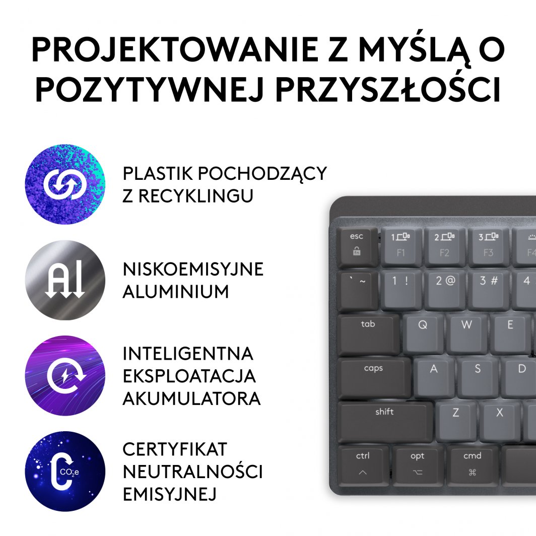 Tatierë Logitech MX Mechanical Mini për Mac, gri 
