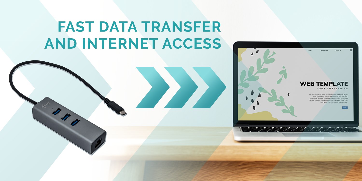 Qendër USB-C I-tec Metal, 3 porte, Gigabit Ethernet, e zezë