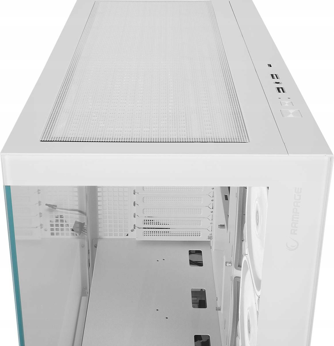 Куќиште PC Rampage Hydra V1, ARGB хаб за вентилатори, USB C, бела