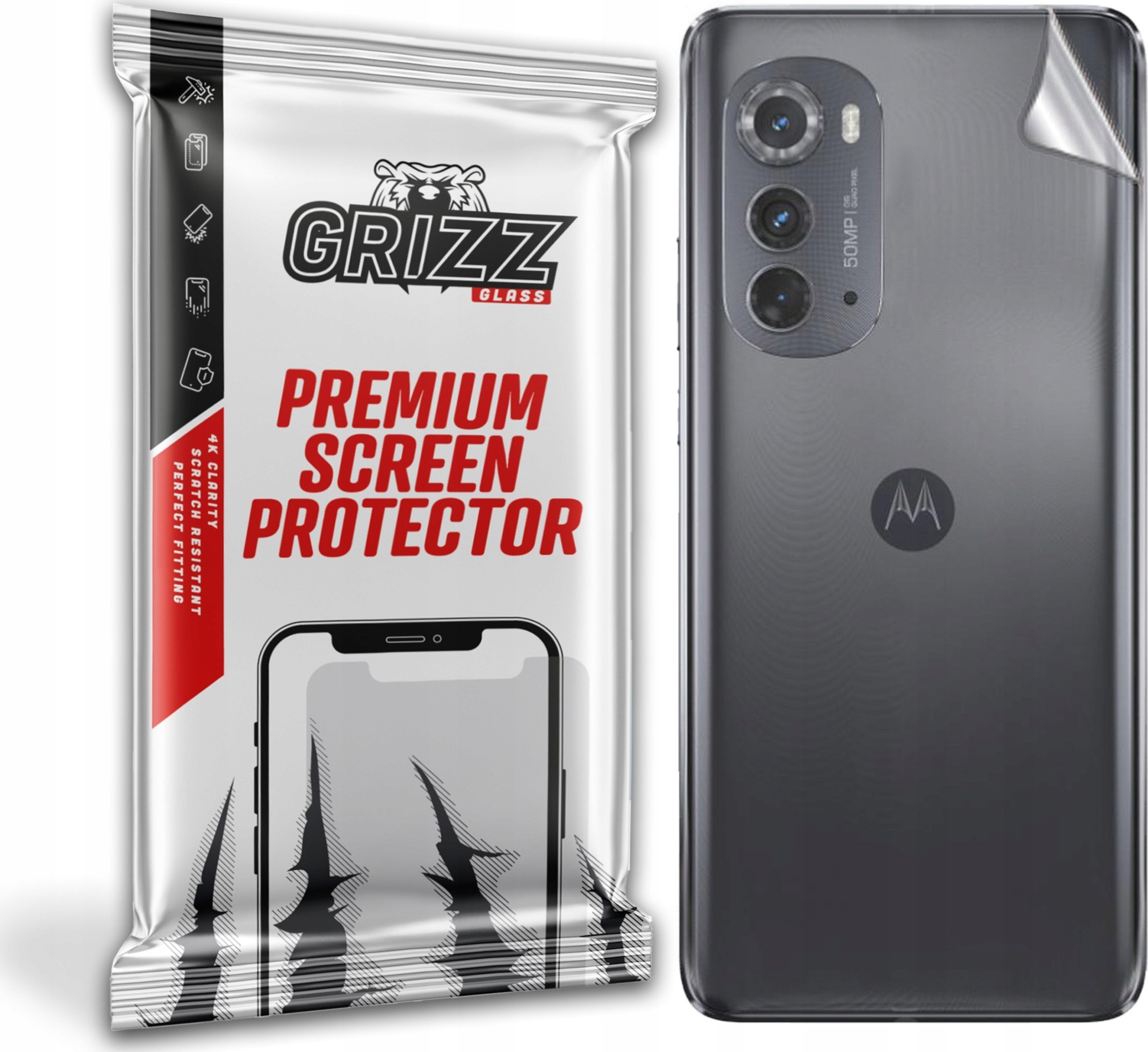 Film mbrojtës GrizzGlass SatinSkin për Motorola Edge 2022, pjesa e pasme, transparent