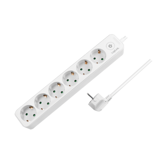 Kabllo vazhduese LogiLink 6-way + switch, 6x CEE 7/3