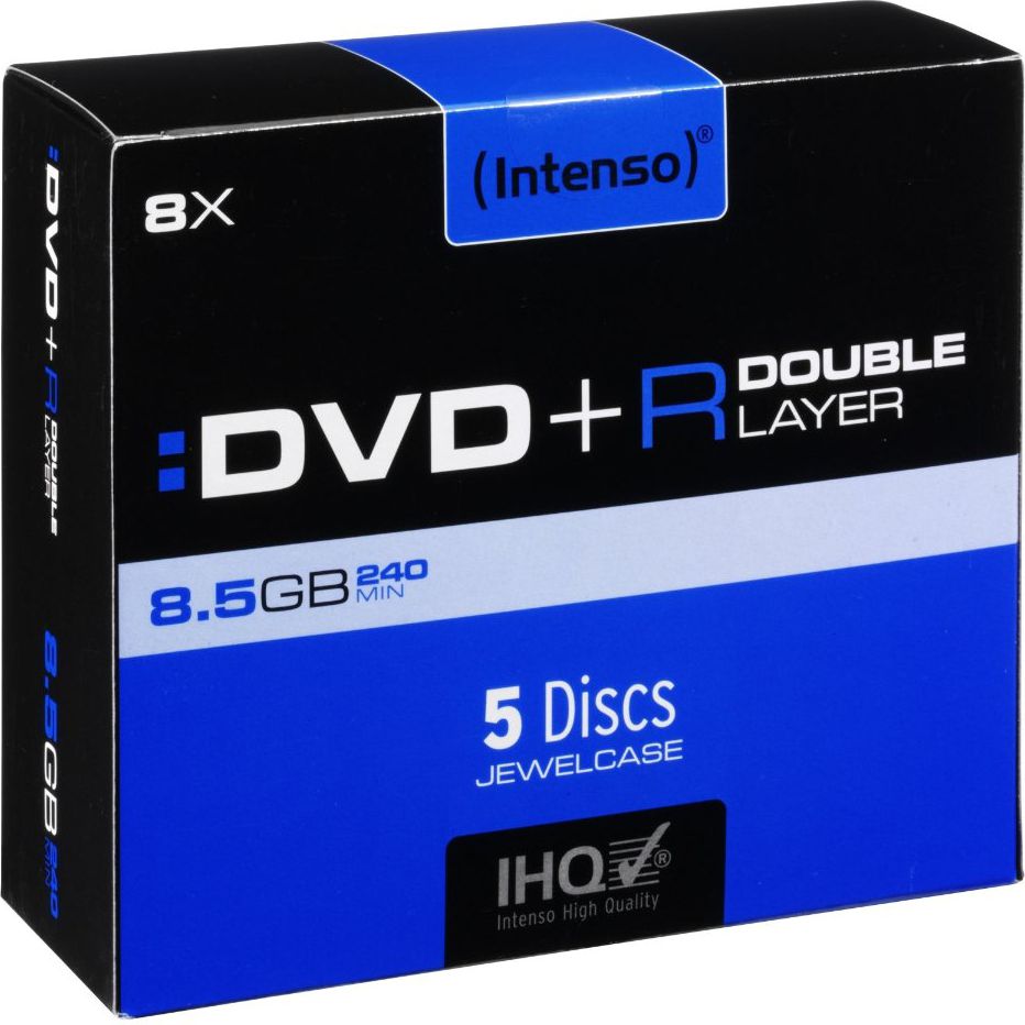 Disk DVD+R Intenso, 8.5GB DL, 8x, paketim Jewelcase