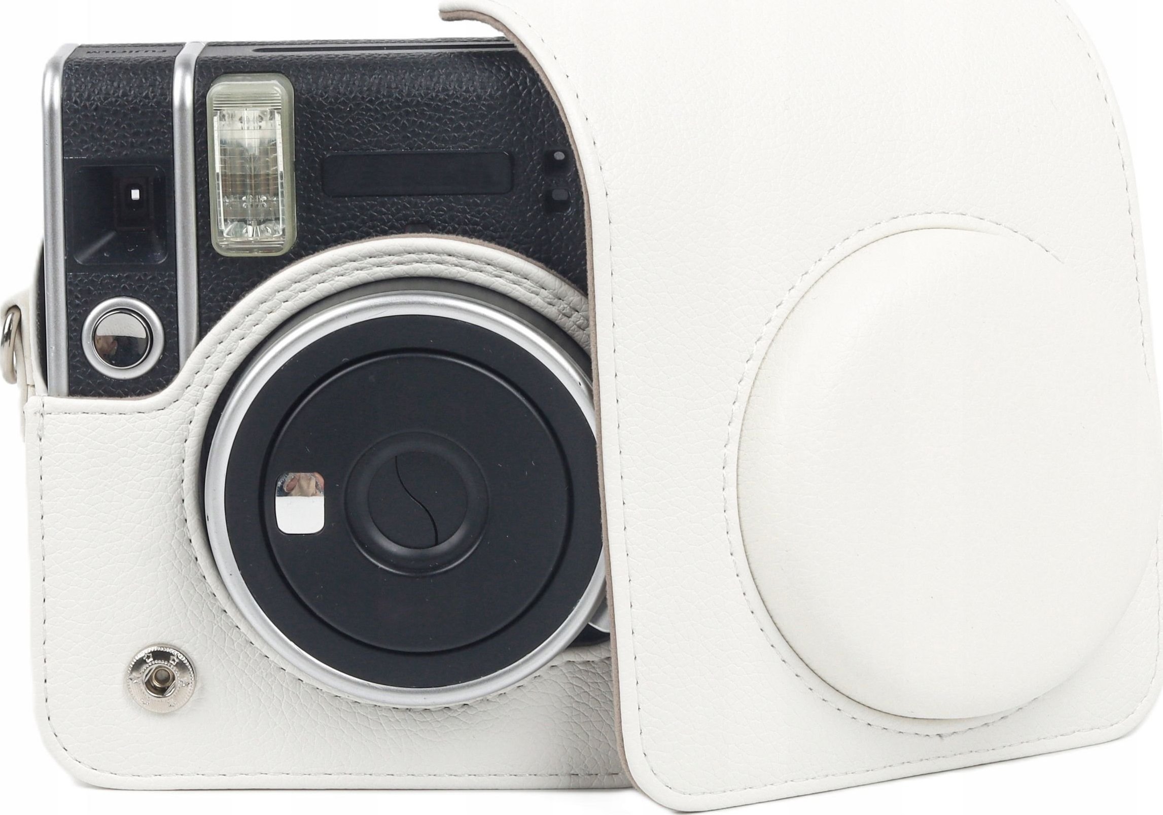 Çantë mbrojtëse Loveinstant për Fujifilm Instax Mini 40, lëkurë ekologjike, e bardhë